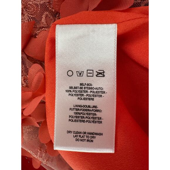 Anthropologie Helsi Blair V Neck Dimensional Coral Floral Gown Maxi Dress M NWT - Picture 12 of 16